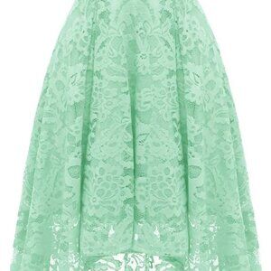 Women Lace Halter Wedding Guest Dress Hi-Lo Cocktail Bridesmaid Formal